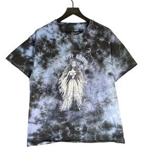 Corpse Bride Bleach Tie Dye Graphic T-Shirt Large Tim Burton Gothic Movie Tee